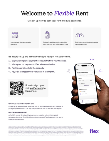 "Flex" flyer for move in packets