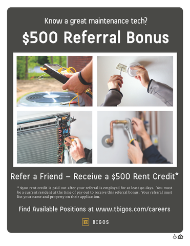 Maintenance Referral Bonus Flyer $500